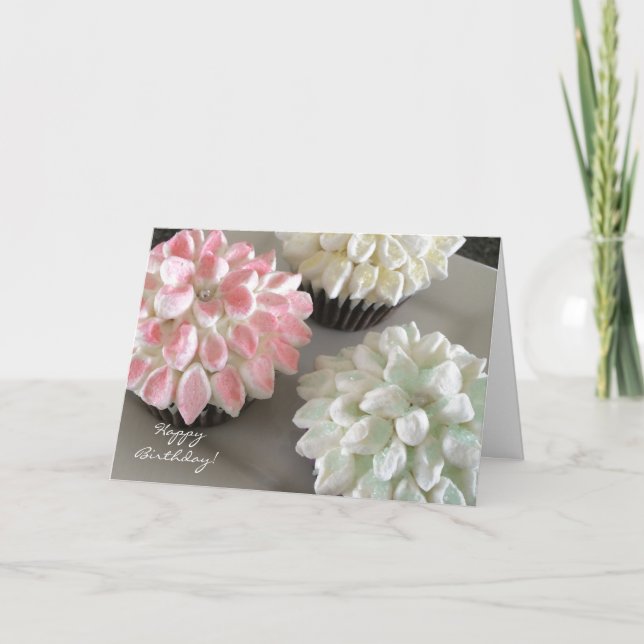 Carte Gâteaux Cupcakes Fleur Délicieux (Devant)