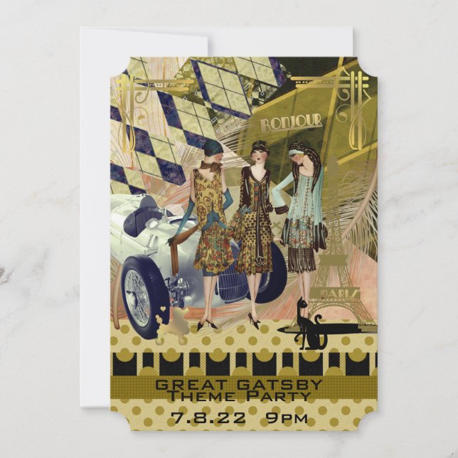 Carte Gatsby Fête Thématique (Devant)