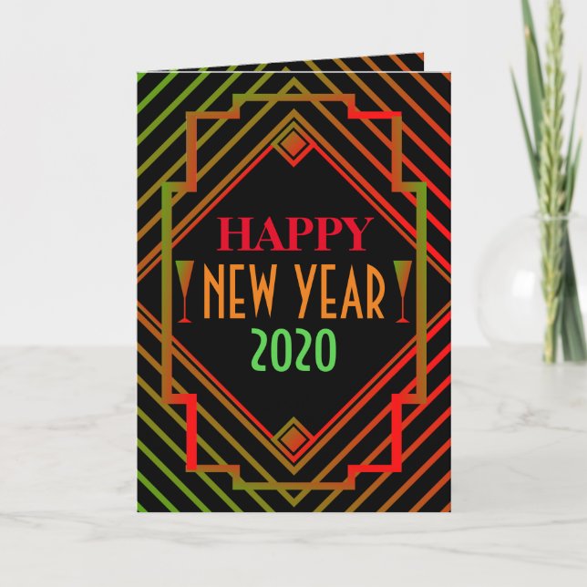 Carte Gatsby Miami 1920's New Year Greeting (Devant)