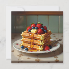Carte gaufres aux fraises et bleuets