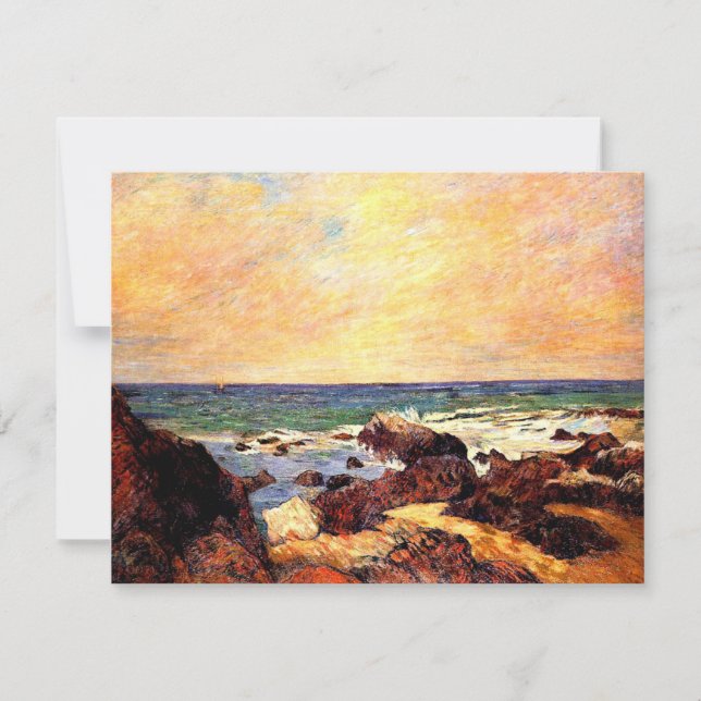 Carte Gauguin - Rochers et mer, 1886, peinture, (Devant)