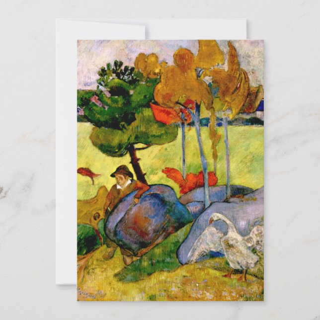 Carte Gauguin - Un garçon breton dans un paysage (Devant)