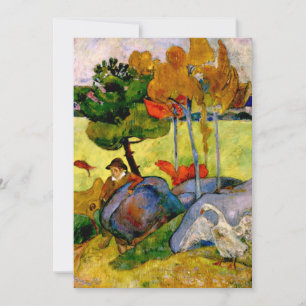 Carte Gauguin - Un garçon breton dans un paysage