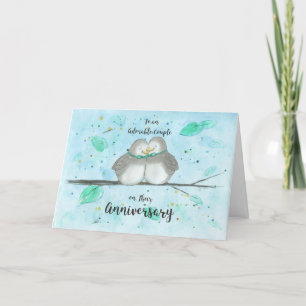 Carte Gay adorable Couple Anniversaire Mignonne Lovebird