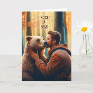 Carte Gay Amour Romance J'ai Embrassé un Ours et J'ai Ai