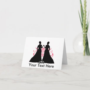 Carte Gay Bride rose Lesbienne Mariage Flourd Art