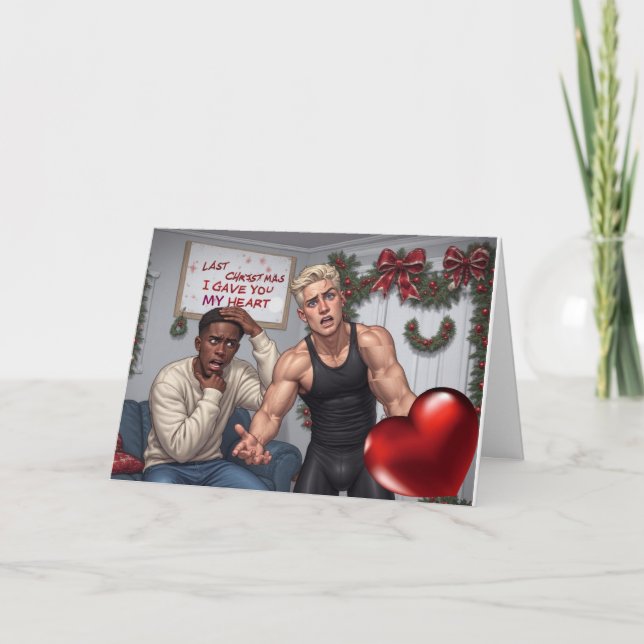Carte Gay "Dernier Noël" Funny Christmas Card! (Devant)