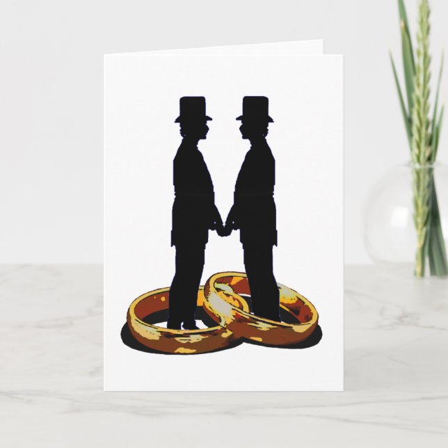 Carte Gay Groom Gold Mariage Cercles Mariage Art (Devant)