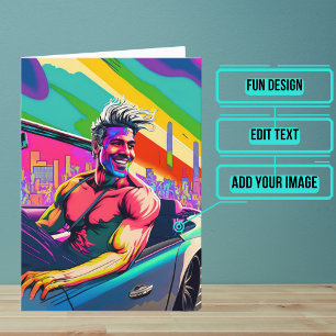 Carte Gay Guy et son anniversaire de voiture