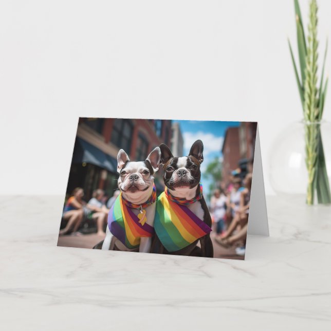 Carte Gay pride Boston Terriers (Devant)