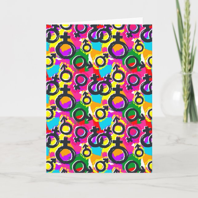 Carte Gay pride Genre Neon Motif (Devant)