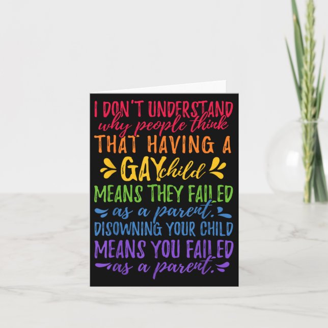 Carte Gay Pride - Proud Parent Mom Dad Parenting Quote  (Devant)