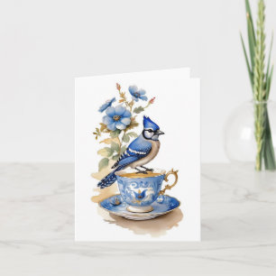 Carte Geai bleu sur une tasse à thé toutes occasions