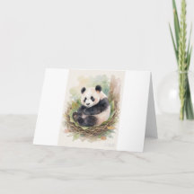 Géant Panda Recroquevillé Dans Le Creux De Nid De