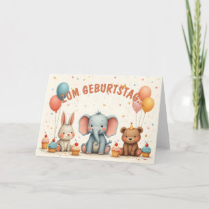 Carte Geburtstagsfreude mit tierischen Freunden