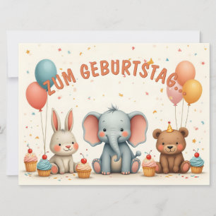 Carte Geburtstagsfreude mit tierischen Freunden