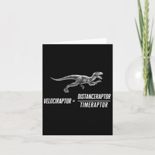 Carte Géek maths dinosaure Vélociraptor Équation V2