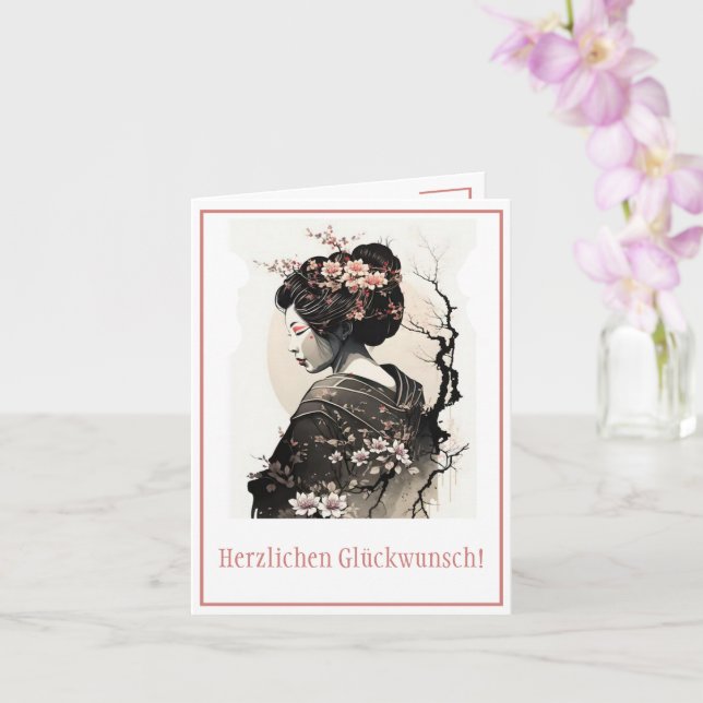 Carte Geisha japonaise (Orchidée)