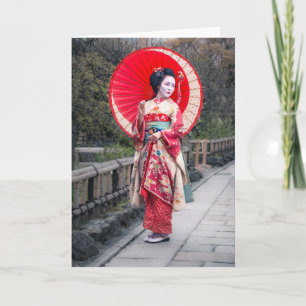 Carte Geisha japonaise à Kyoto