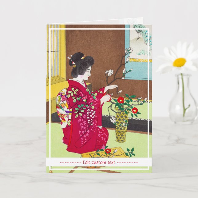 Carte geisha likebana d'Orient et d'Orient (Petite plante)