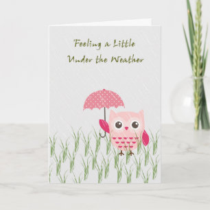 Carte Gel Well avec Petite Chouette et Parapluie