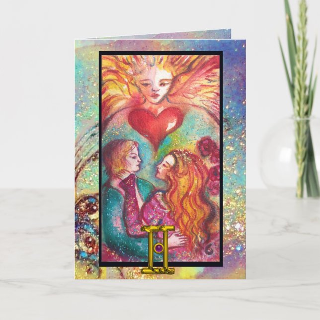CARTE GEMINI, AMOUREUX TAROT ASTROLOGIE ZODIAC ANNIVERSA (Devant)
