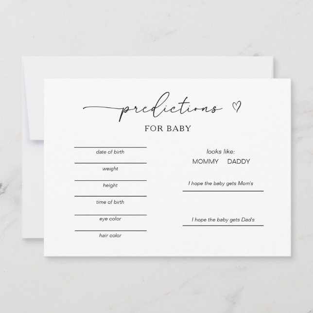 Carte Gender Neutral Predictions Game (Devant)