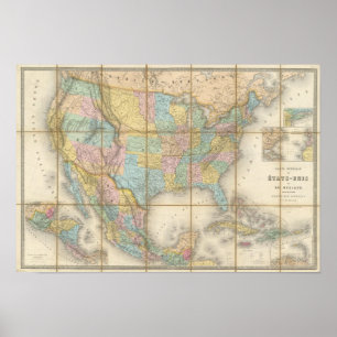 Carte Generale Des Etats Poster