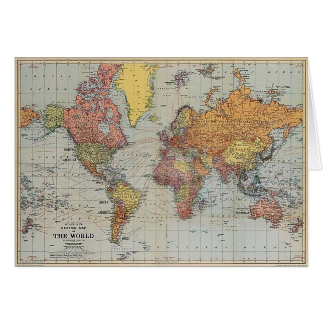 Carte générale vintage du monde (Devant horizontal)