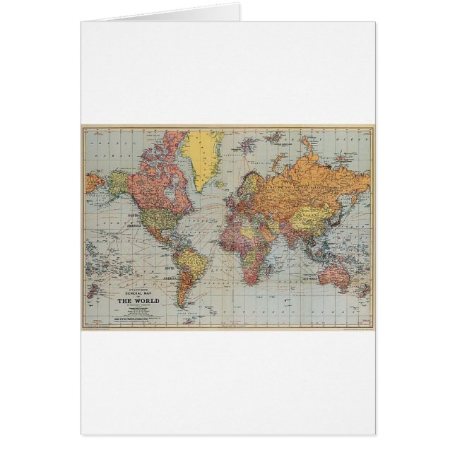 Carte générale vintage du monde (Devant)