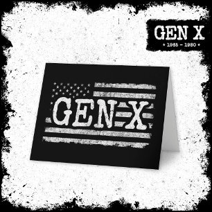 Carte Génération X American Flag Fier Gen Xer Gen X