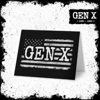 Carte Génération X American Flag Fier Gen Xer Gen X