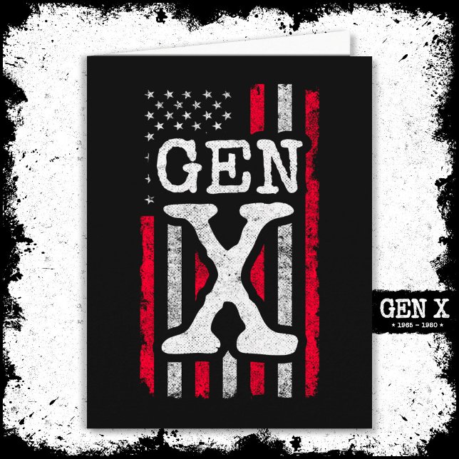 Carte Génération X American Flag Fier Gen Xer Gen X (Créateur téléchargé)
