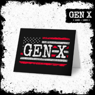 Carte Génération X American Flag Fier Gen Xer Gen X