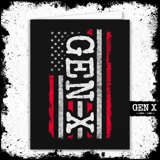 Carte Génération X American Flag Fier Gen Xer Gen X