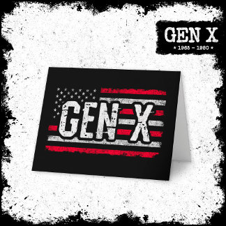 Carte Génération X Gen Xer Drapeau Américain Fier Gen X