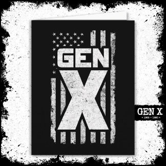 Carte Génération X Gen Xer Fier American Flag Gen X