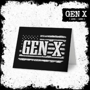 Carte Génération X Gen Xer Fier American Flag Gen X