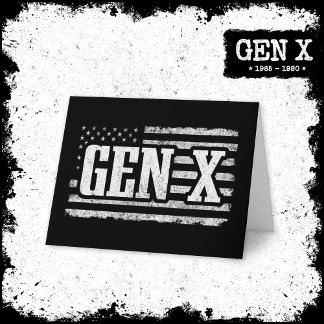 Carte Génération X Gen Xer Fier American Flag Gen X