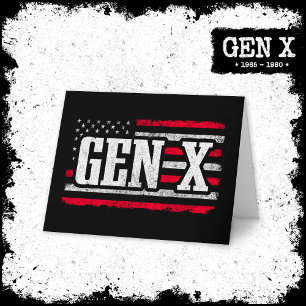 Carte Génération X Gen Xer Fier American Flag Gen X