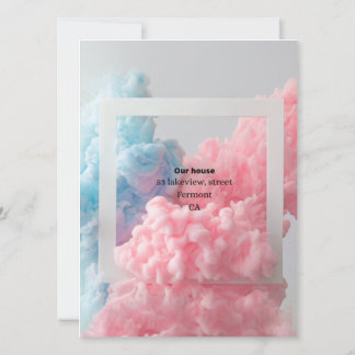 Carte Genre : fumée bleue rose