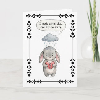 Carte Genuine Apology Minimalist Greeting Card