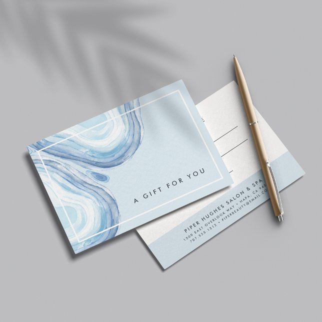 Carte Géode de vague bleue | Certificat cadeau (Créateur téléchargé)