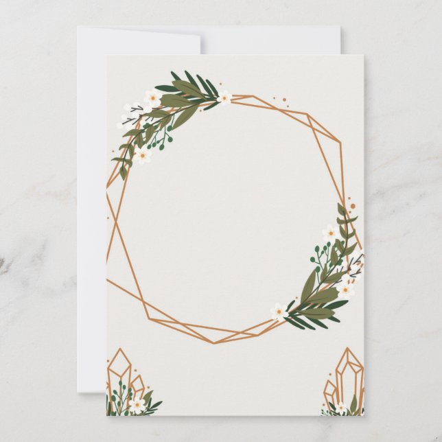 Carte Geometric cadre with bouquets (Devant)