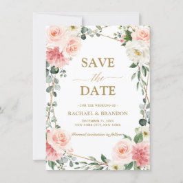 Carte Géométrique florale rose vif Enregistrer la date