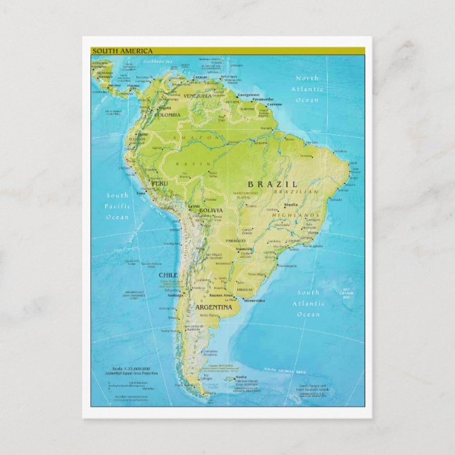 Carte géopolitique régionale de l'Amérique du Sud (Devant)