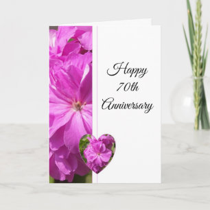 Carte Geranium Personnalisé 70e anniversaire de Mariage
