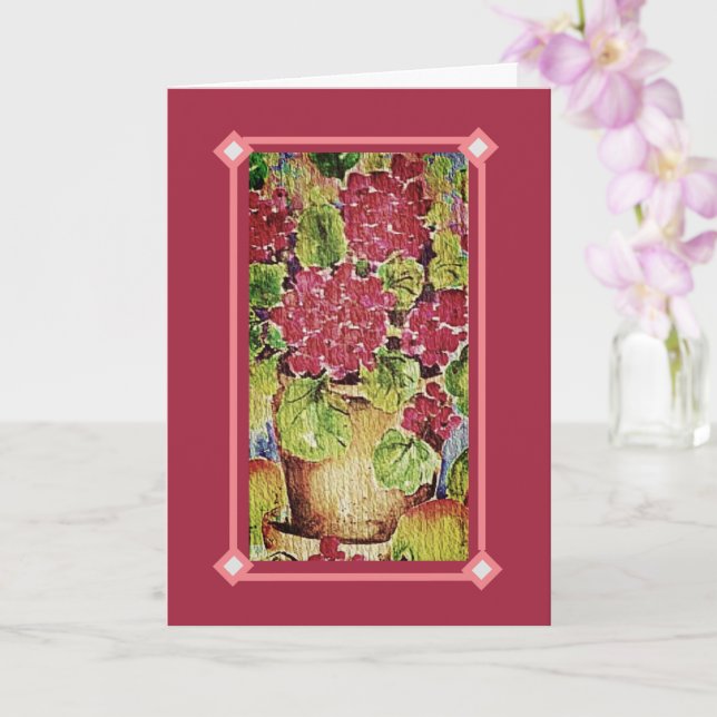 Carte Géranium rose Bonne Fête des Mères (Orchidée)