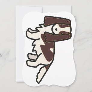 Carte gerbe anglais spaniel foie et dessin animé blanc c