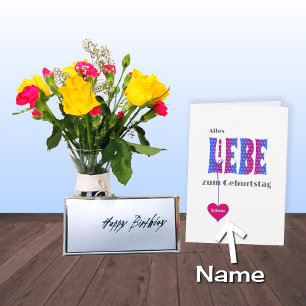 Carte German birthday personalized name